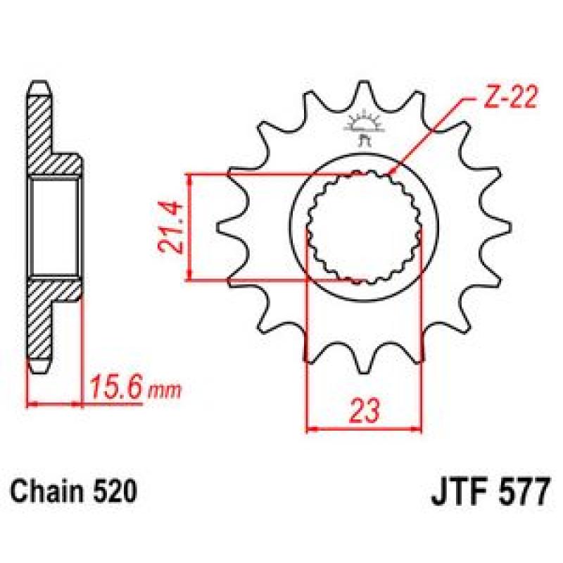 Купить Звездочка передняя JT Sprockets (шаг 520 ) JT JTF577
